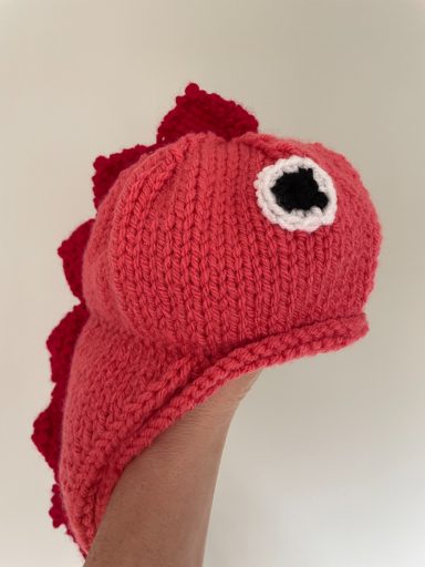 Pink Knitted Dragon Hat for Kids