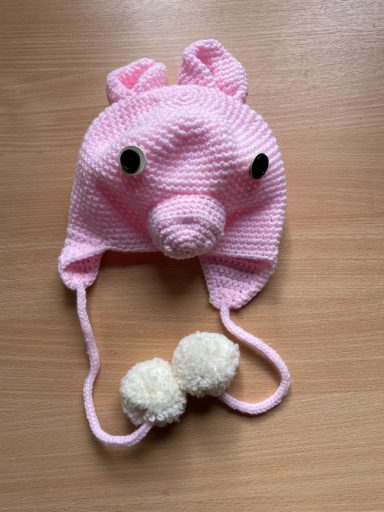 Pink Pig Knitted Hat for Kids
