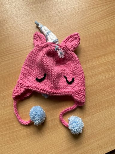 Pink Knitted Unicorn Hat for Children