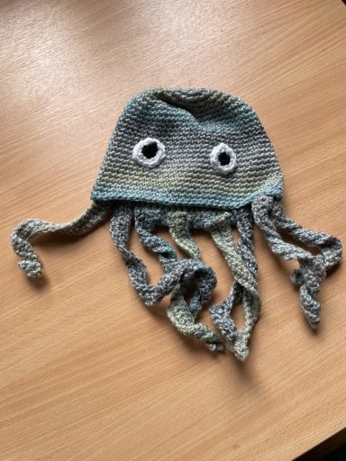 Green Knitted Jellyfish Hat for Kids